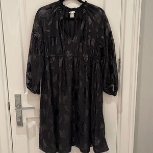 H&M Black Foil Print Maternity Party Dress- Never worn!
